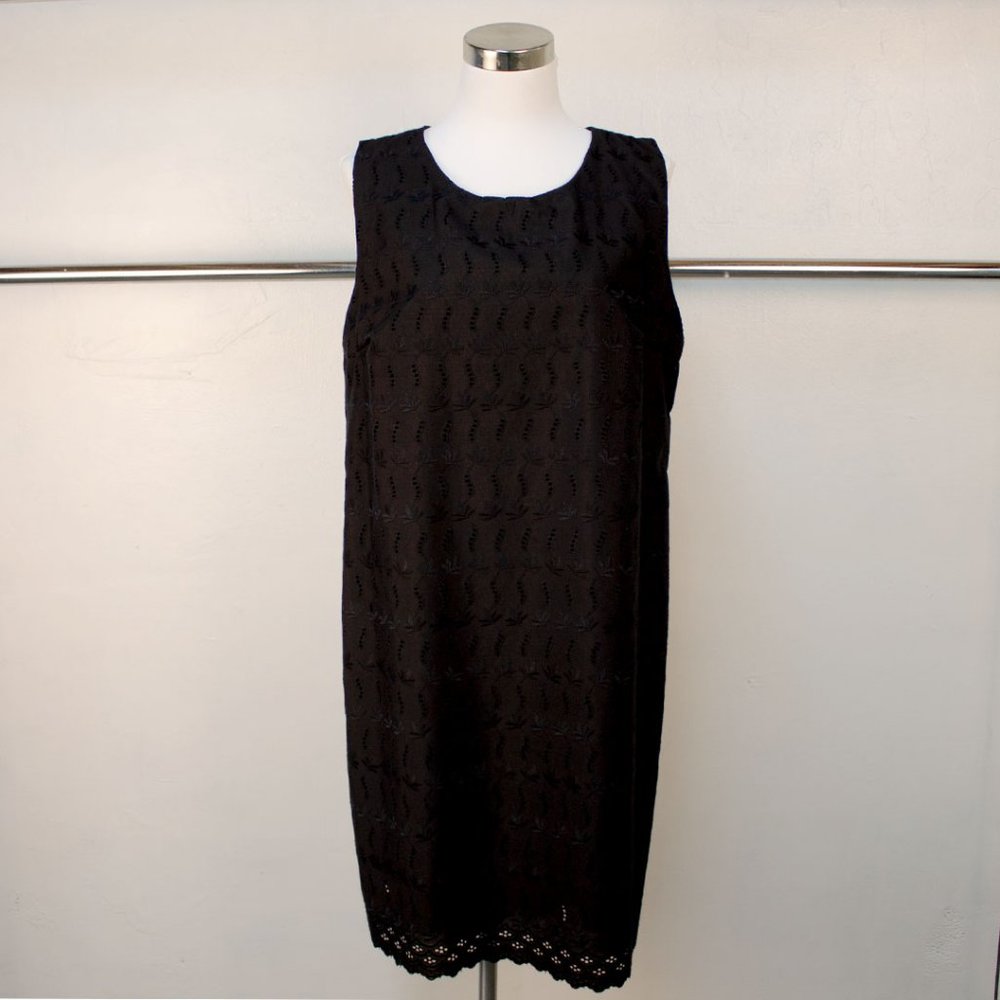 Black Eyelet Sheath Dress